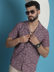 Maroon Printed Half Sleeve Shirt for Men - SF_935Maroon_S