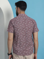 Maroon Printed Half Sleeve Shirt for Men - SF_935Maroon_S