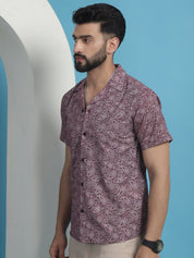 Maroon Printed Half Sleeve Shirt for Men - SF_935Maroon_S