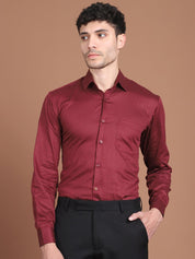 Maroon Printed Regular Fit Formal Shirt for Men - SF_9027Maroon_S
