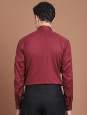 Maroon Printed Regular Fit Formal Shirt for Men - SF_9027Maroon_S