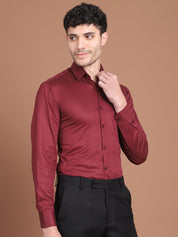 Maroon Printed Regular Fit Formal Shirt for Men - SF_9027Maroon_S