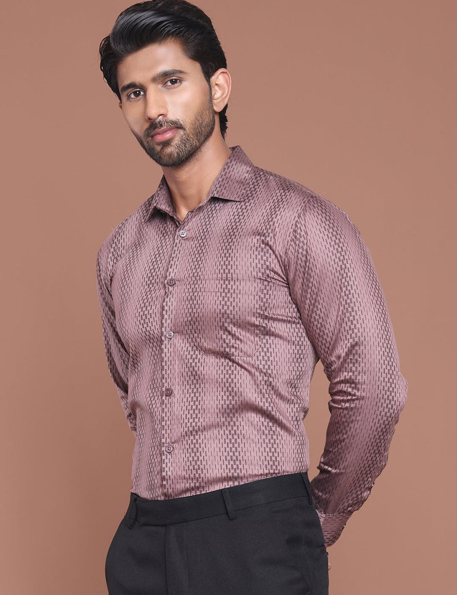 Mauve Printed Cotton Shirt for Men - SF_9044Mauve_S