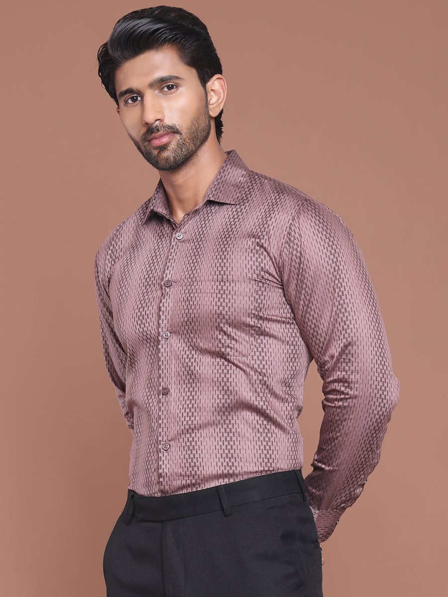 Mauve Printed Cotton Shirt for Men - SF_9044Mauve_S