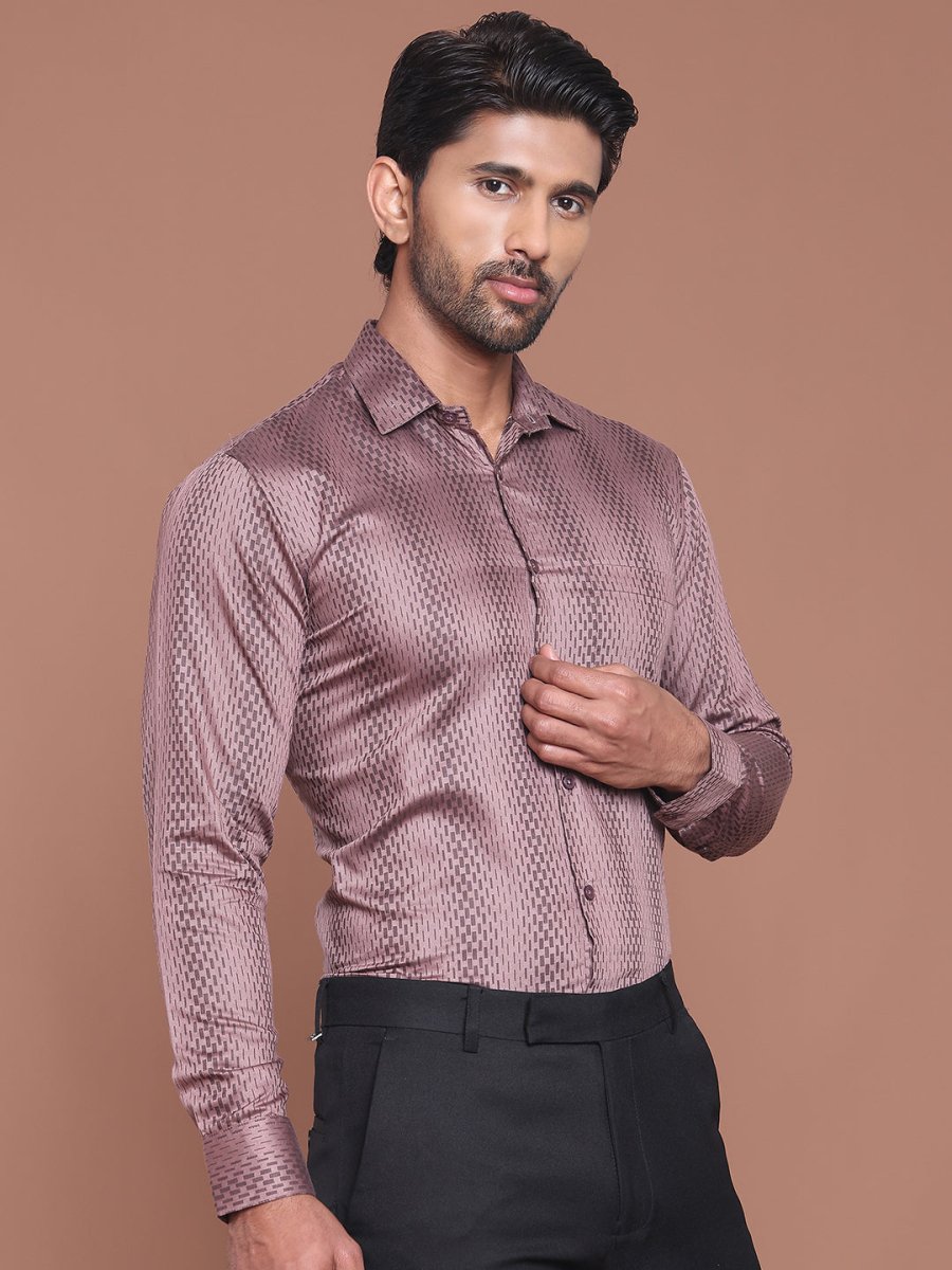 Mauve Printed Cotton Shirt for Men - SF_9044Mauve_S