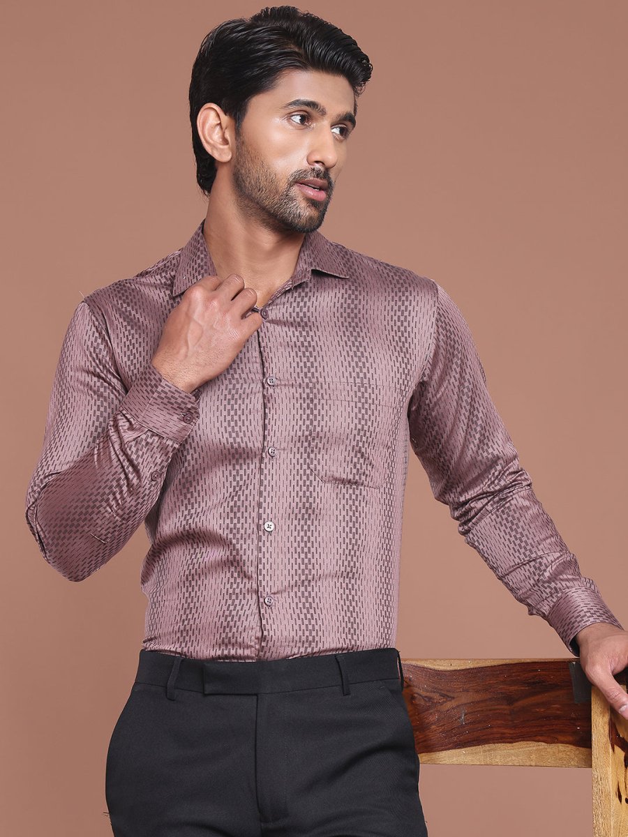 Mauve Printed Cotton Shirt for Men - SF_9044Mauve_S