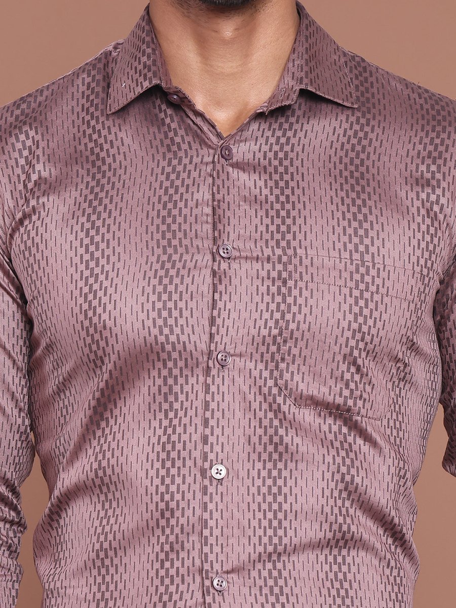 Mauve Printed Cotton Shirt for Men - SF_9044Mauve_S