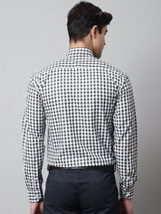 Men Black Checks Pure Cotton Formal Shirt - SF_847Black_S