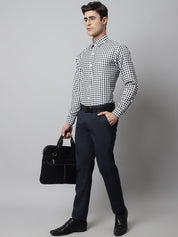 Men Black Checks Pure Cotton Formal Shirt - SF_847Black_S