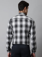 Men Black Checks Regular Fit Cotton Formal Shirt - SF_859Black_S