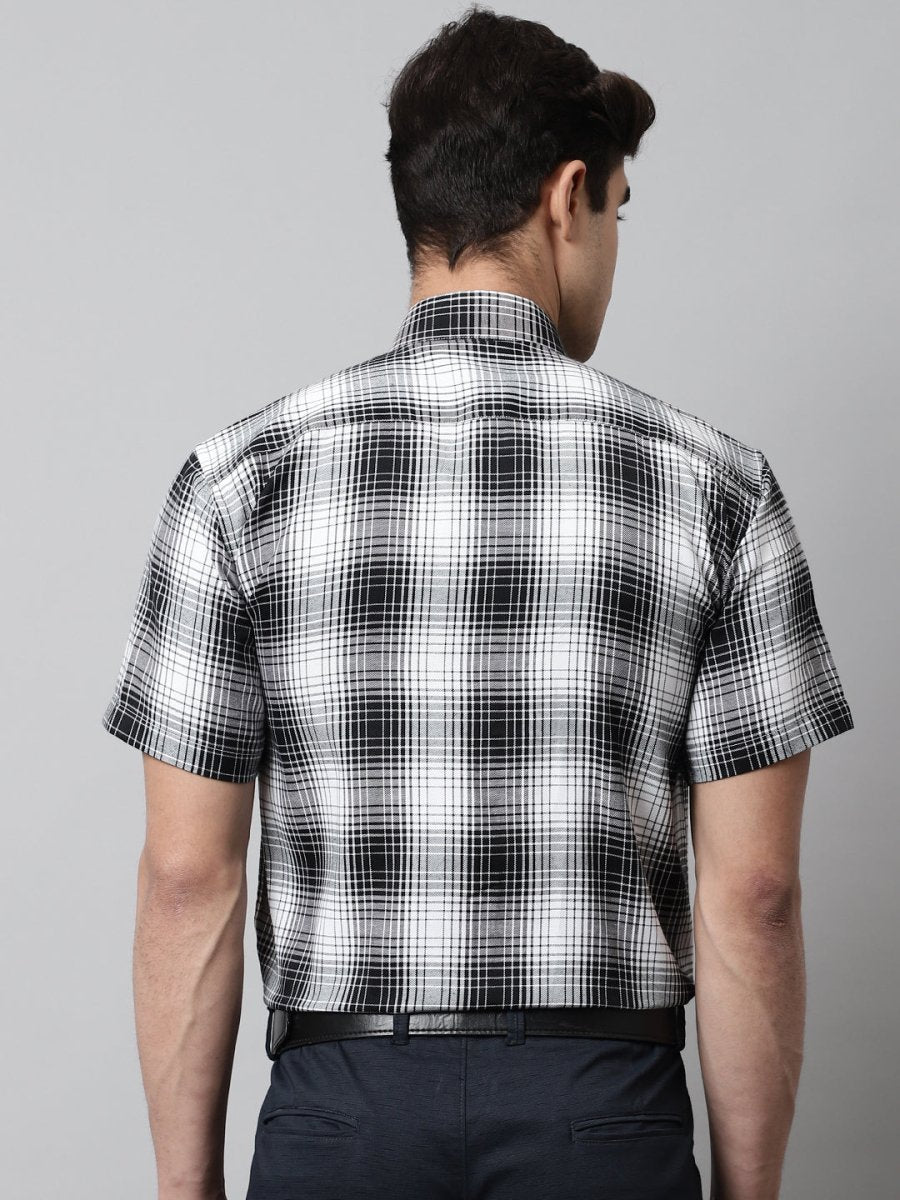 Men Black Checks Regular Fit Cotton Formal Shirt - SF_853Black_S