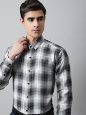 Men Black Checks Regular Fit Cotton Formal Shirt - SF_859Black_S
