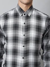Men Black Checks Regular Fit Cotton Formal Shirt - SF_859Black_S