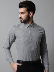 Men Black Micro Checked Causal Shirt - SF_866Black_S