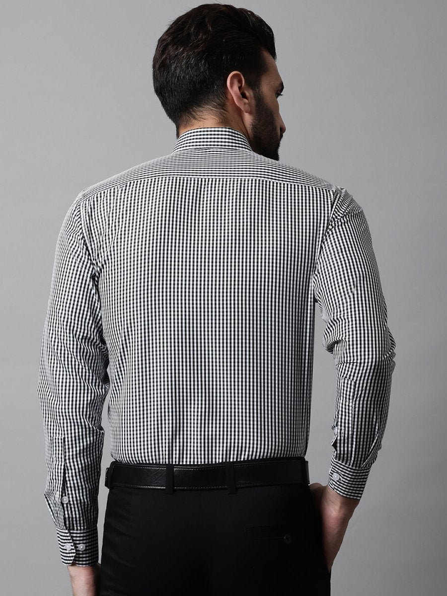 Men Black Micro Checked Causal Shirt - SF_866Black_S