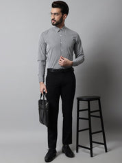 Men Black Micro Checked Causal Shirt - SF_866Black_S