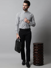 Men Black & White Regular Fit Striped Formal Shirt - SF_865Black_S