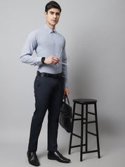 Men Blue Checks Pure Cotton Formal Shirt - SF_849Blue_S