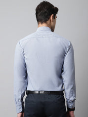 Men Blue Checks Pure Cotton Formal Shirt - SF_849Blue_S