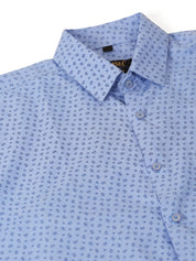 Men Blue Classic Printed Formal Shirt - SF_827Light-Blue_S