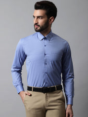 Men Blue Classic Slim Fit Solid Formal Shirt - SF_867Blue_S