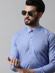Men Blue Classic Slim Fit Solid Formal Shirt - SF_867Blue_S
