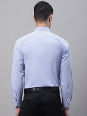Men Blue Micro Checked Formal Shirt - SF_866Blue_S