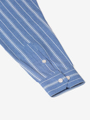 Men Blue & White Classic Striped Formal Shirt - SF_825Blue_S