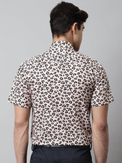 Men Cream Classic Printed Formal Shirt - SF_862Cream_S
