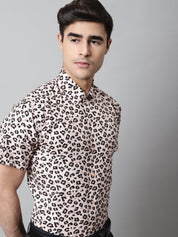 Men Cream Classic Printed Formal Shirt - SF_862Cream_S