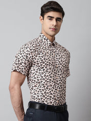 Men Cream Classic Printed Formal Shirt - SF_862Cream_S