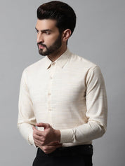 Men Cream Cotton Classic Formal Shirt - SF_868Cream_S