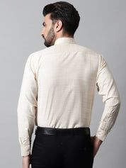 Men Cream Cotton Classic Formal Shirt - SF_868Cream_S
