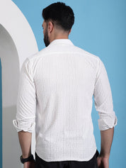 Men Embossed Design Casual Shirt - SF_941White_S