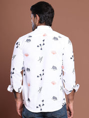 Men Embroidered Regular Fit Casual Shirt - SF_9043White_S