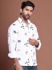 Men Embroidered Regular Fit Casual Shirt - SF_9043White_S