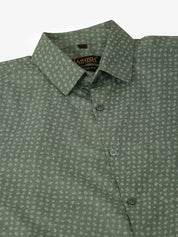 Men Green Classic Printed Formal Shirt - SF_827Green_S