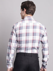 Men Grey Checked Ragular Fit Formal Shirt - SF_884Grey_S