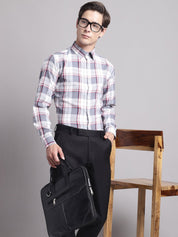 Men Grey Checked Ragular Fit Formal Shirt - SF_884Grey_S