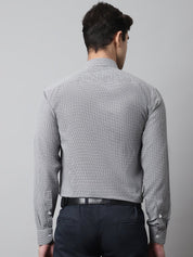 Men Grey Checks Pure Cotton Formal Shirt - SF_849Grey_S