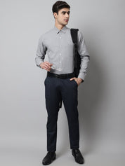 Men Grey Checks Pure Cotton Formal Shirt - SF_849Grey_S