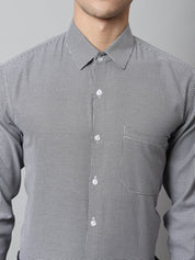 Men Grey Checks Pure Cotton Formal Shirt - SF_849Grey_S