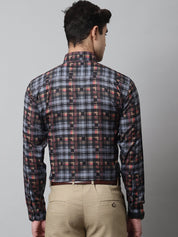 Men Grey Checks Regular Fit Cotton Formal Shirt - SF_851Grey_S