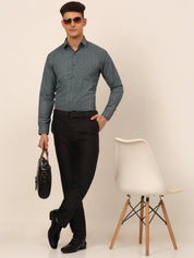 Men Grey Classic Printed Formal Shirt - SF_827Grey_S