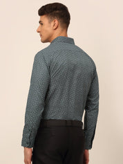 Men Grey Classic Printed Formal Shirt - SF_827Grey_S