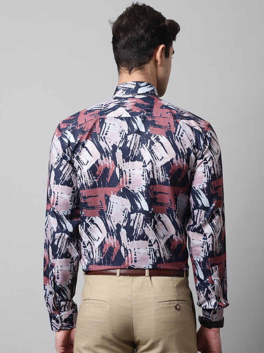 Men Grey Classic Printed Formal Shirt - SF_852Grey_S