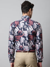 Men Grey Classic Printed Formal Shirt - SF_852Grey_S