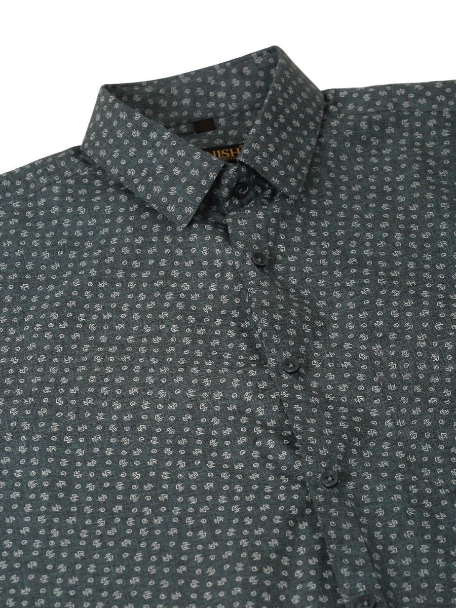 Men Grey Classic Printed Formal Shirt - SF_827Grey_S