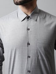 Men Grey Classic Slim Fit Solid Formal Shirt - SF_867Grey_S