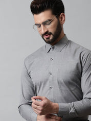 Men Grey Classic Slim Fit Solid Formal Shirt - SF_867Grey_S